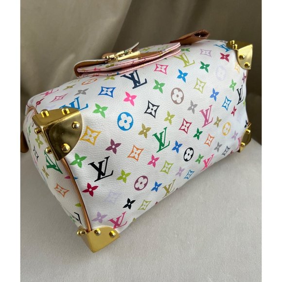 Louis Vuitton x Takashi Murakami Speedy 30 Tote Bag Multicolor Purse - Picture 3 of 14